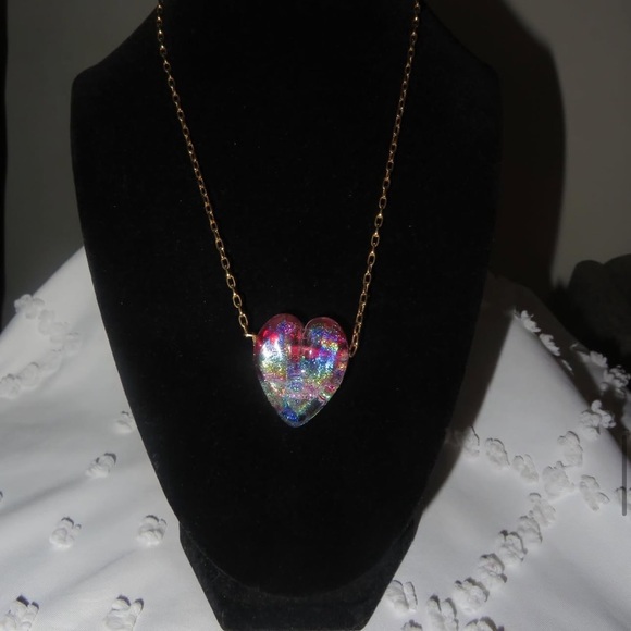 Elegant Multicolor Heart Necklace